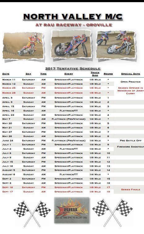 Oroville Speedway 2017 Schedule